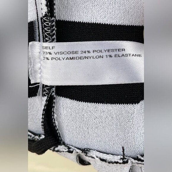 CAROLINA HERRERA Striped Cap-sleeve Pleated Dress size large - Picture 16 of 16